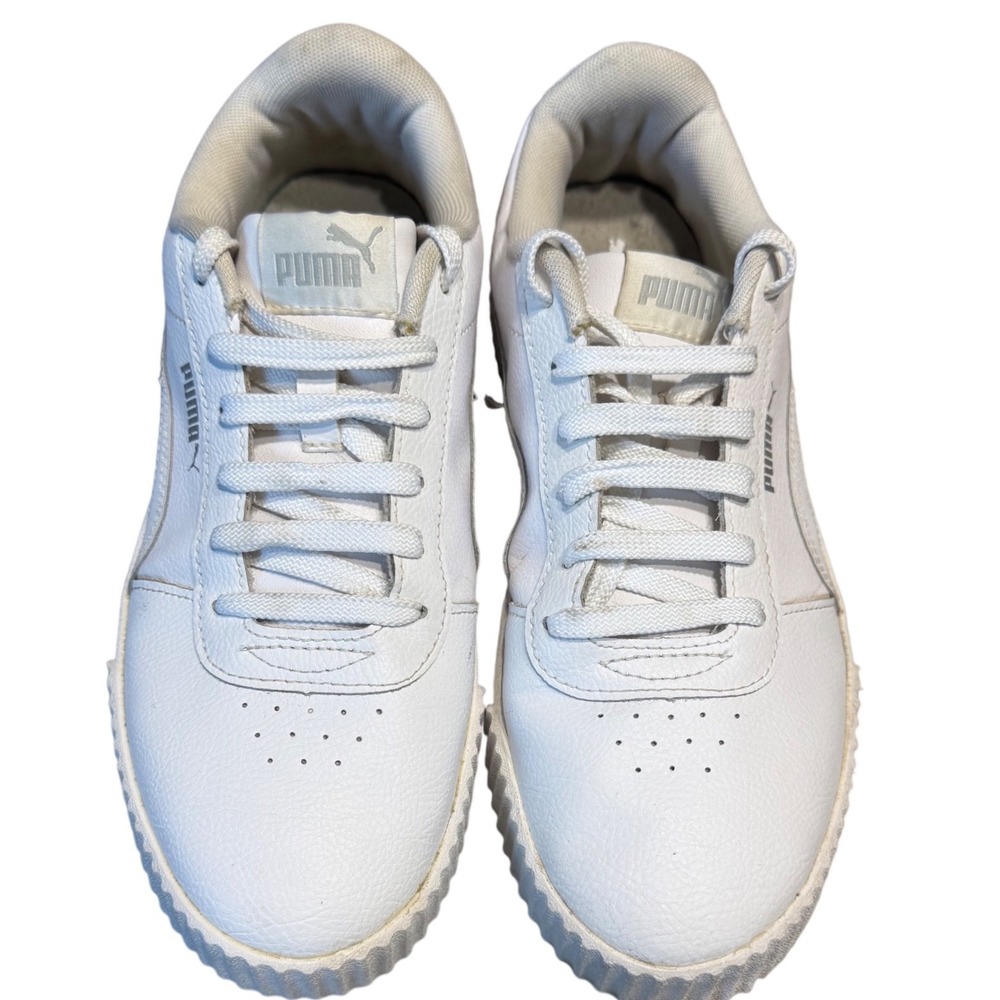 Puma Sneakers Womens 10 Carina L Leather White Platform Y2K Sporty Casual